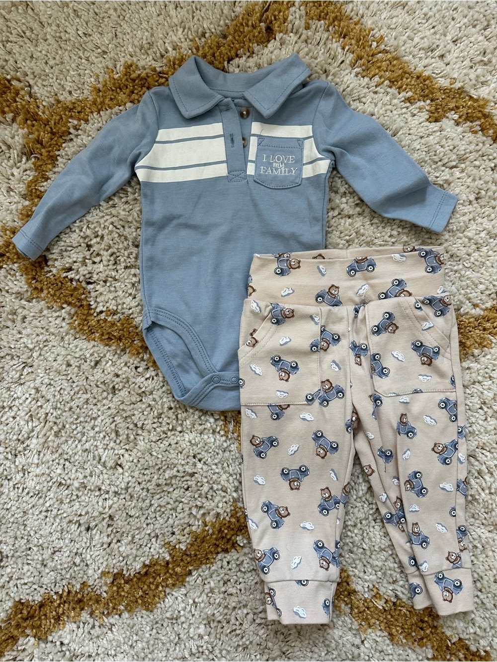 Tahari Blue and Beige Kids Matching Set
